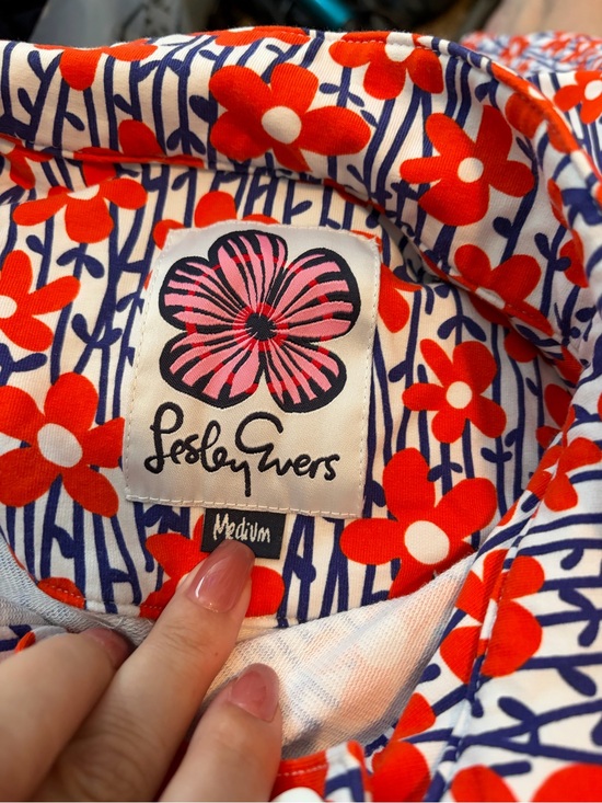 Lesley Evers Dresses & Skirts - Lesley Ewers Red Floral Cotton Dress